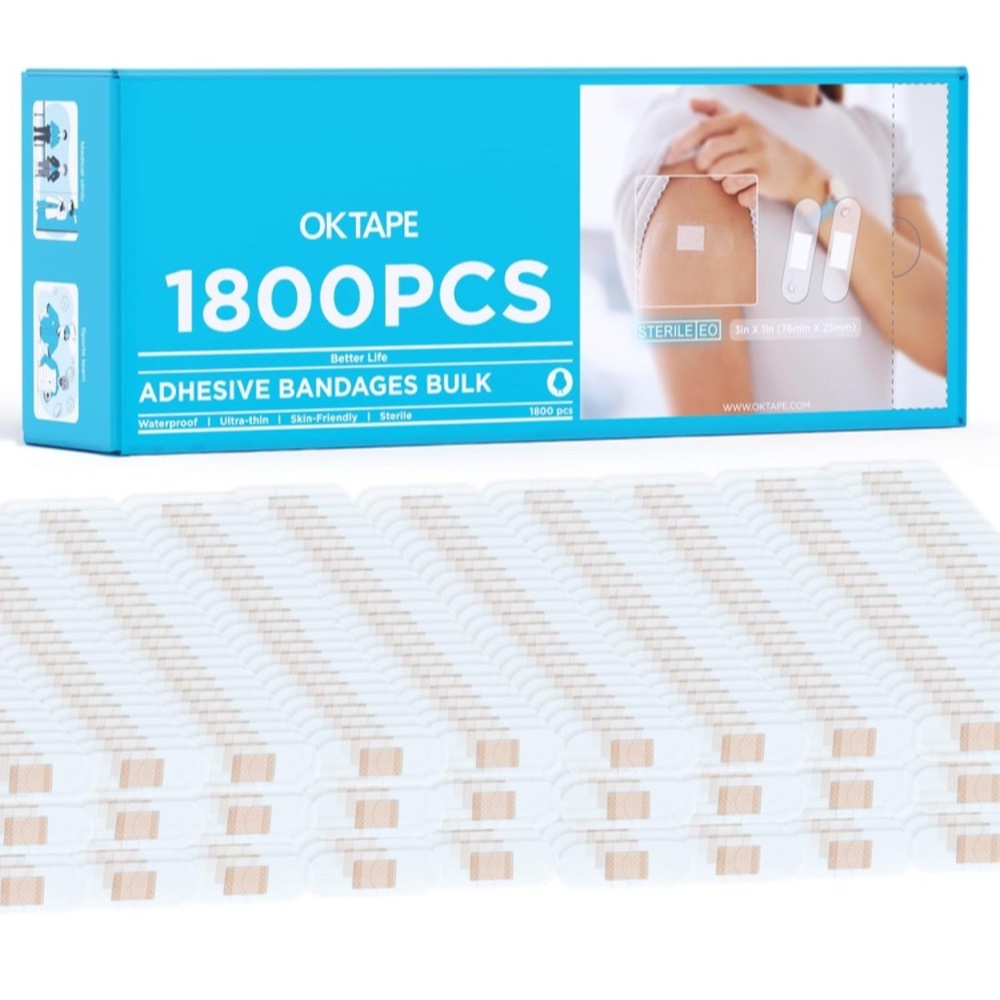Adhesive Bandages for First Aid [Clear, 1800pcs]